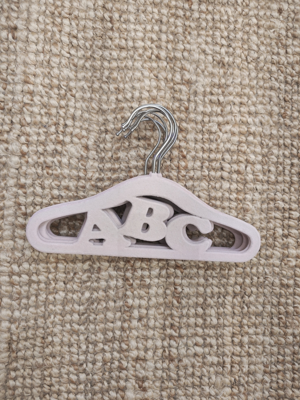Kids ABC Pink Velvet Hangers X 8